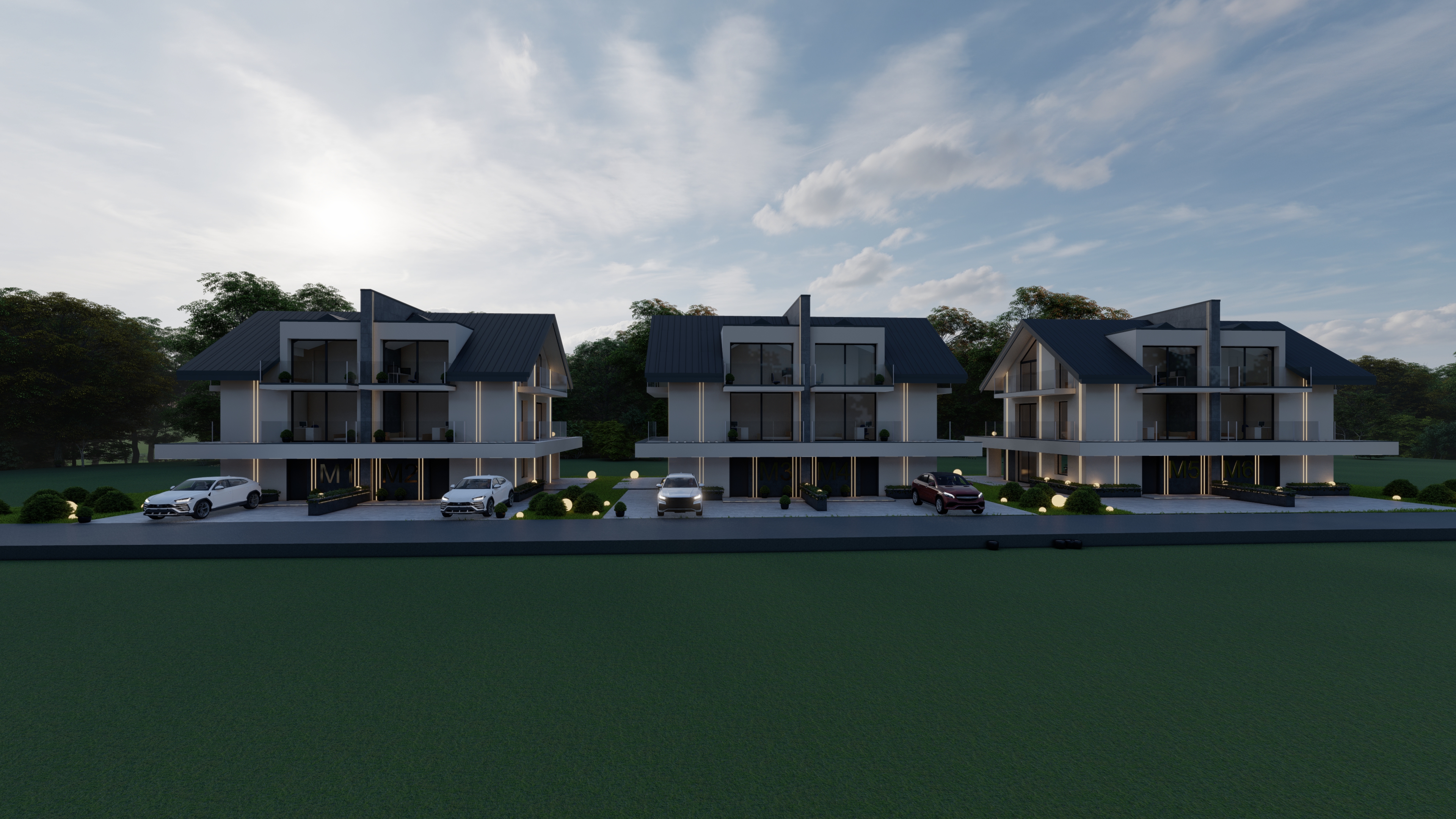 Widok frontu budynków Złote Góry