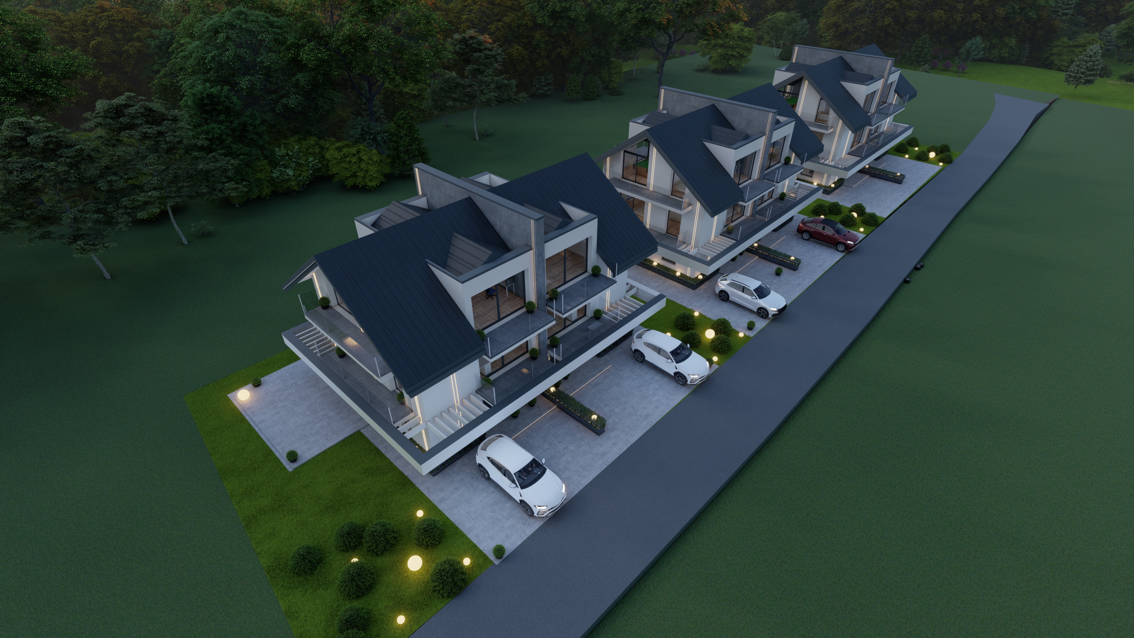 Złote Góry – widok z góry na osiedle w Rabce Zdroju